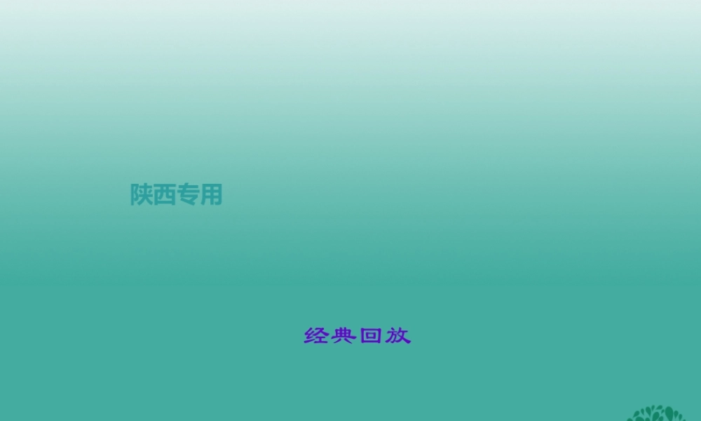 (陕西地区)中考语文总复习 第2部分 综合性学习(经典 回放 体验)课件