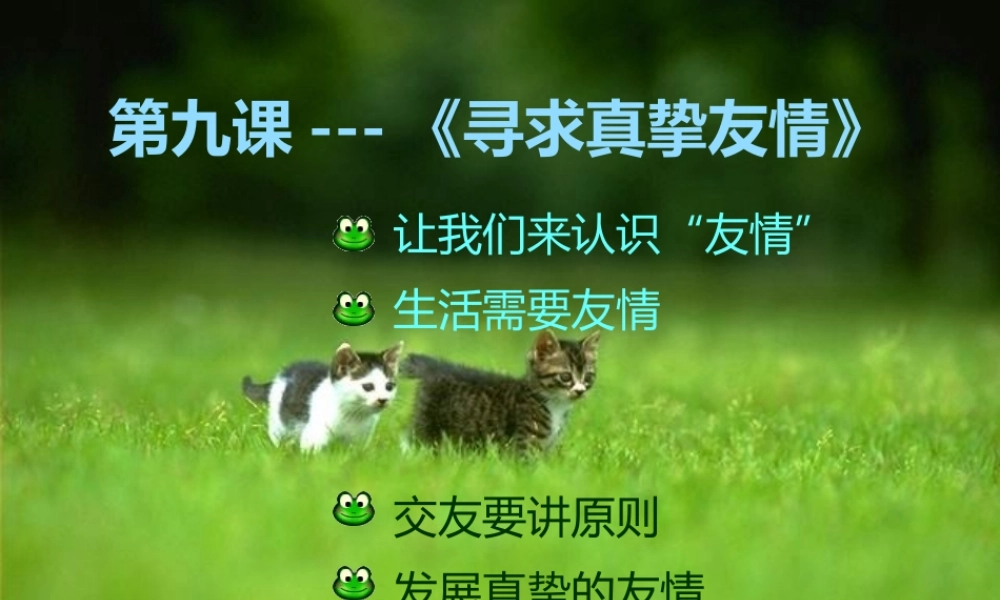 七年级政治寻求 真挚友情课件 新课标 人教版 课件