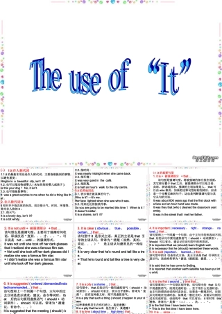 The use of It 新课标 人教版 课件
