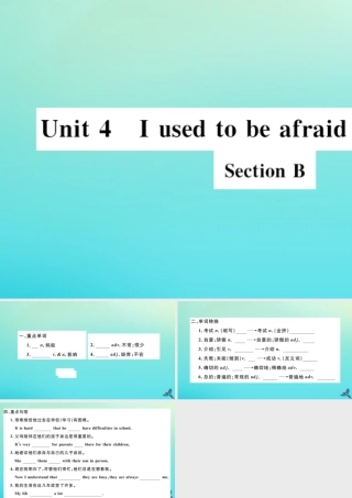 (河南专版)九年级英语全册 Unit 4 I used to be afraid of the dark Section B习题课件 (新版)人教新目标版 课件