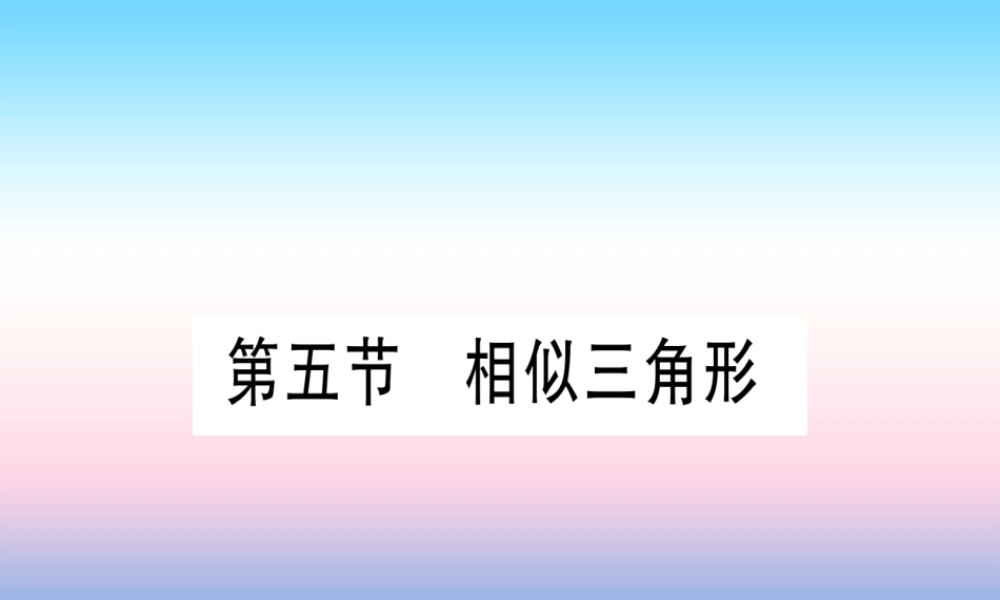(湖北专版)中考数学总复习 第1轮 考点系统复习 第4章 三角形 第5节 相似三角形习题课件