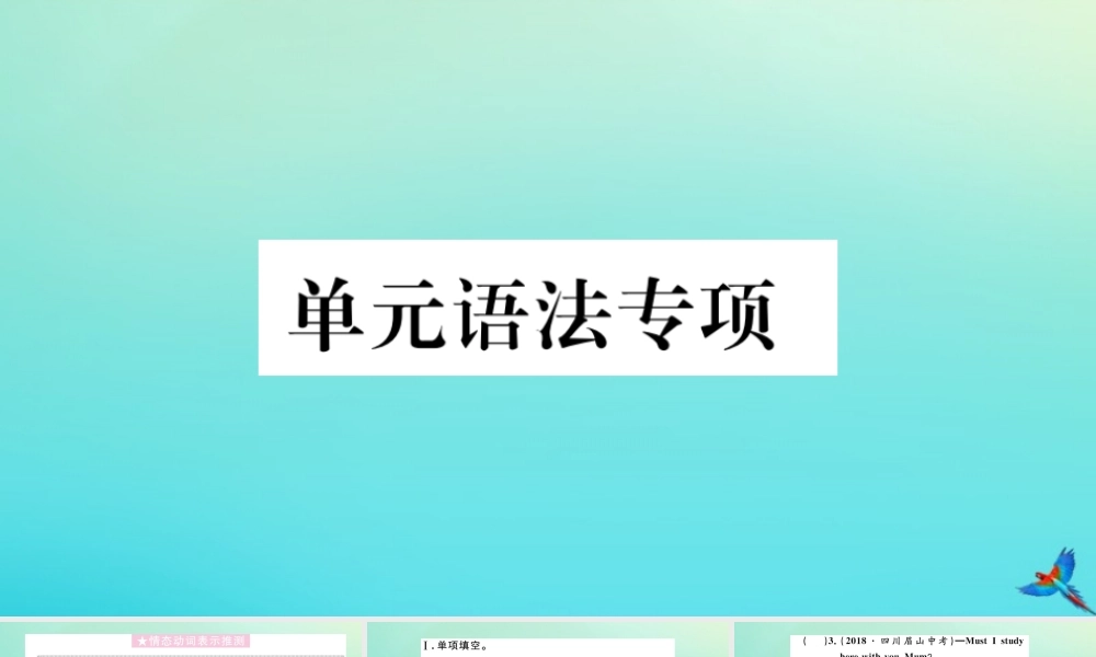 (江西专版)九年级英语全册 Unit 8 It must belong to Carla单元语法专项习题课件 (新版)人教新目标版 课件