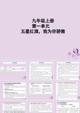 中考道德与法治总复习 九上 第一单元 五星红旗，我为你骄傲课件
