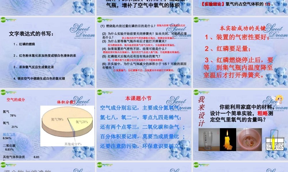 九年级化学 第一章第一节空气课件 北京课改版 课件