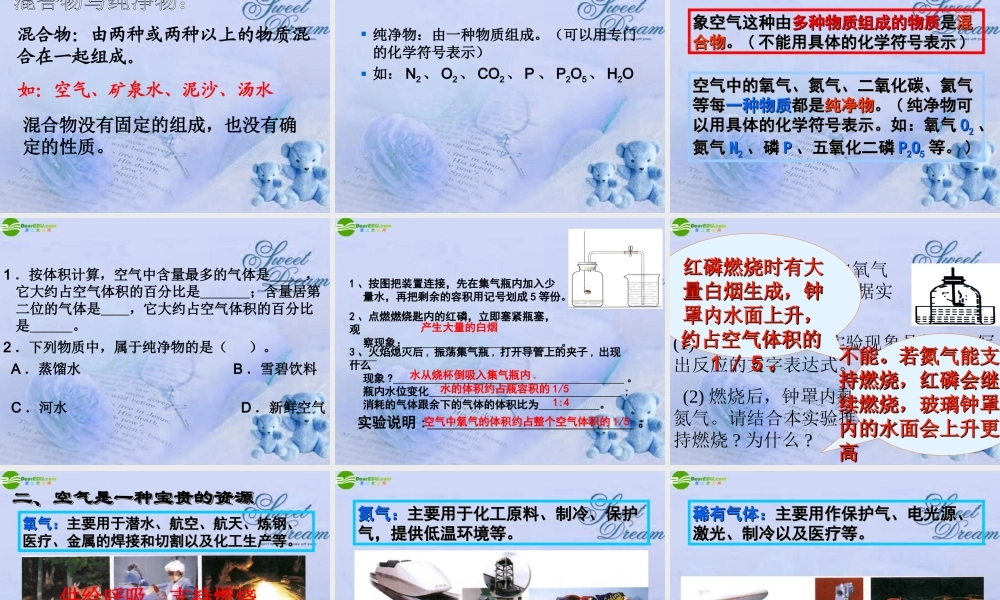 九年级化学 第一章第一节空气课件 北京课改版 课件