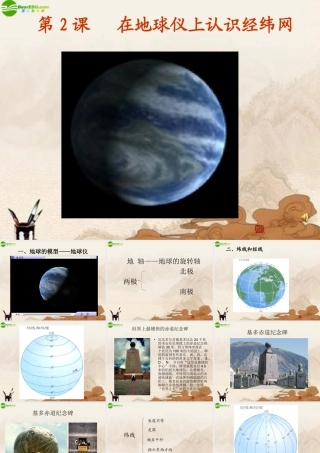 七年级地理上册 第2课在地球仪上认识经纬网课件 商务星球版 课件