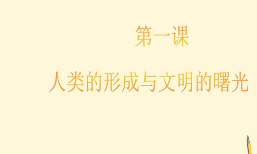 九年级历史上册 第2课(人类的形成与文明的曙光))课件1 川教版 课件