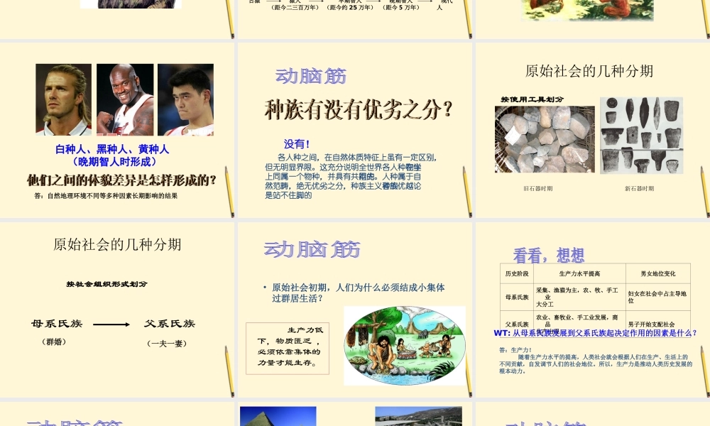 九年级历史上册 第2课(人类的形成与文明的曙光))课件1 川教版 课件