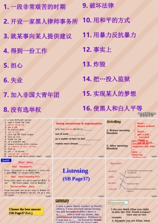 Unit5 Nelson MandelaListening Reading新课标 人教版 课件