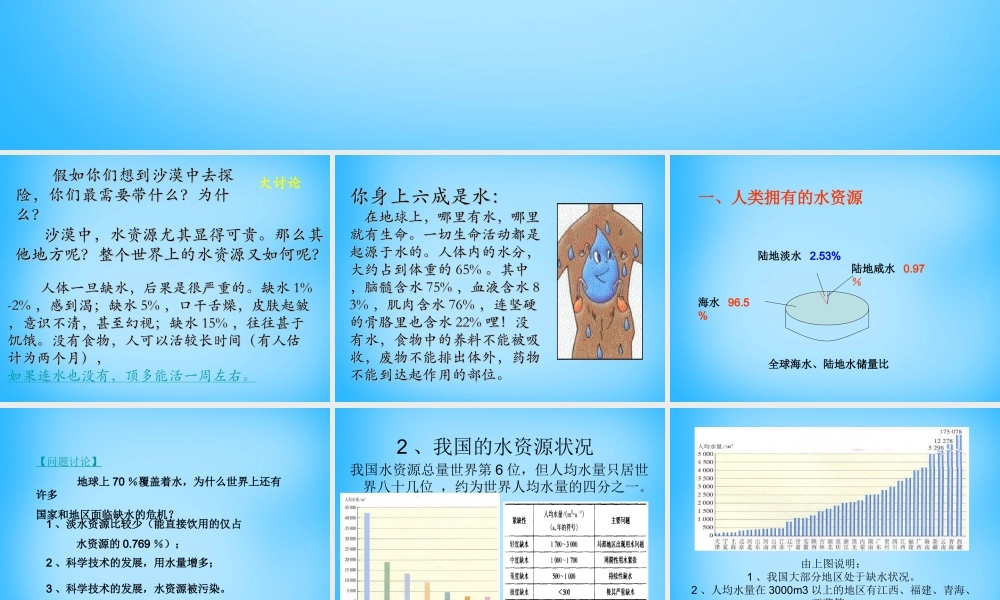 九年级化学上册(41 爱护水资源)课件2 (新版)新人教版 课件