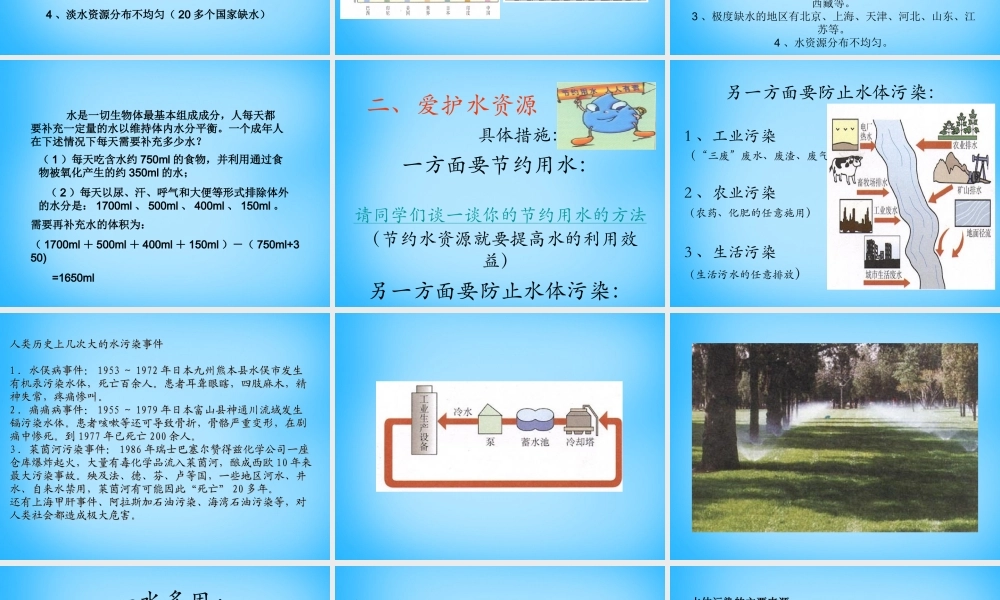 九年级化学上册(41 爱护水资源)课件2 (新版)新人教版 课件