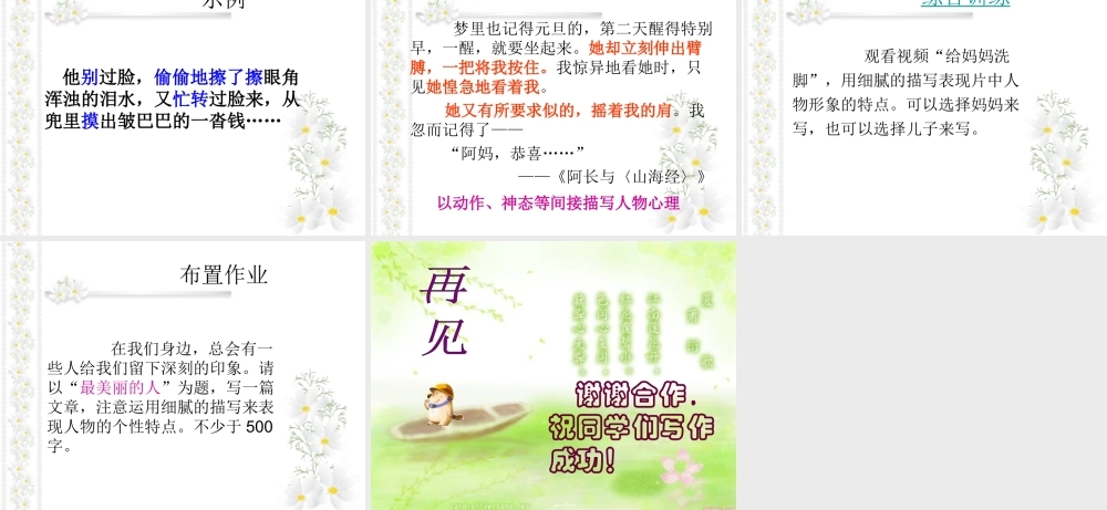 中考语文复习 写出人物个性课件