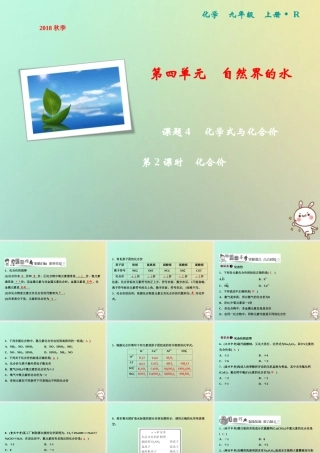 九年级化学上册 第4单元 自然界的水 课题4 化学式与化合价 第2课时 化合价作业课件 (新版)新人教版 课件