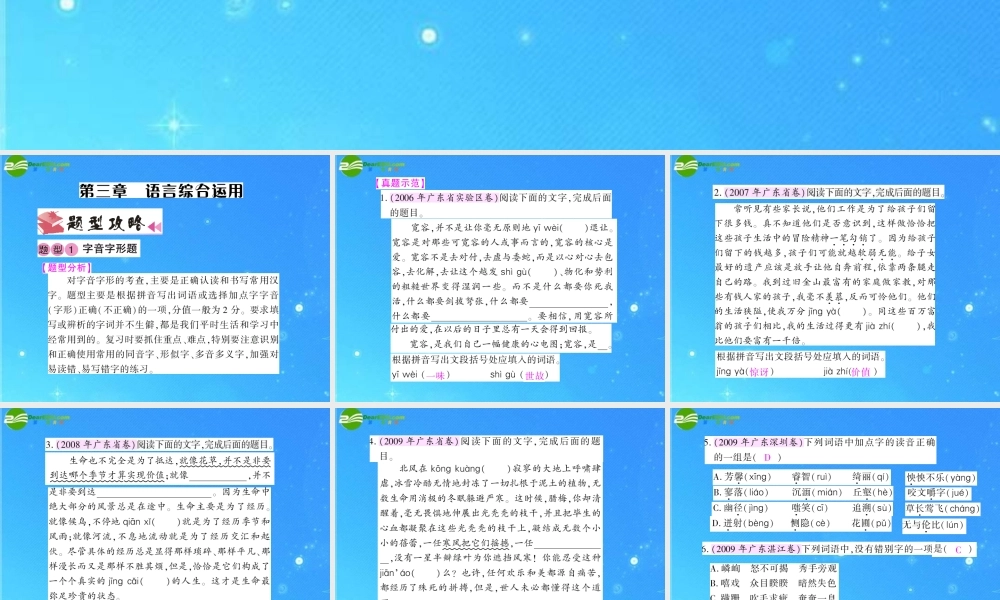 中考语文语言综合运用1 基础课件 人教新课标版 课件