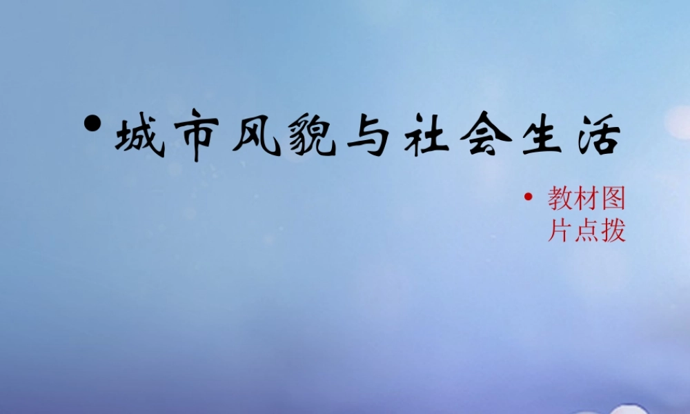 (秋季版)七年级历史下册 第11课(城市风貌与社会生活)(教材图片点拨)素材 北师大版 素材