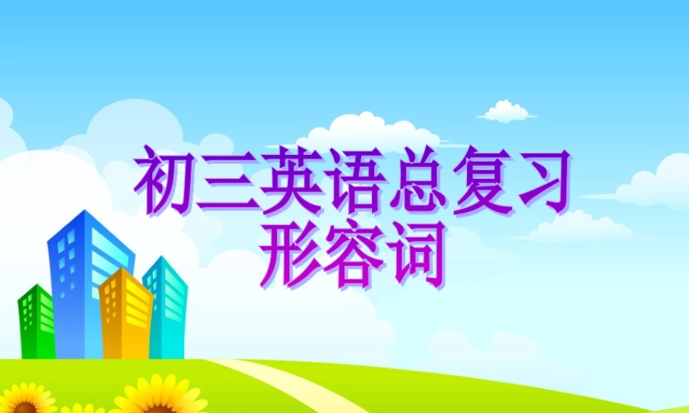 中考英语复习形容词 课件