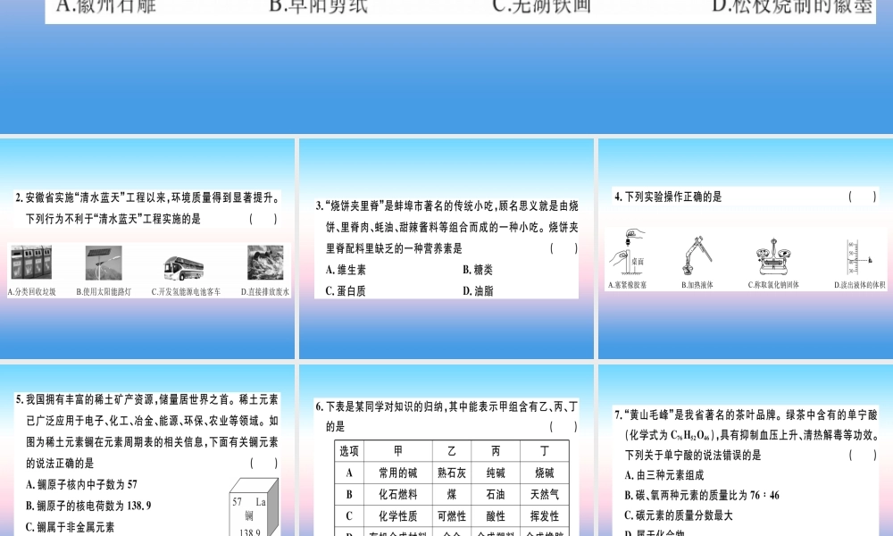 九年级化学下册 模拟卷(二)习题课件 新人教版 课件