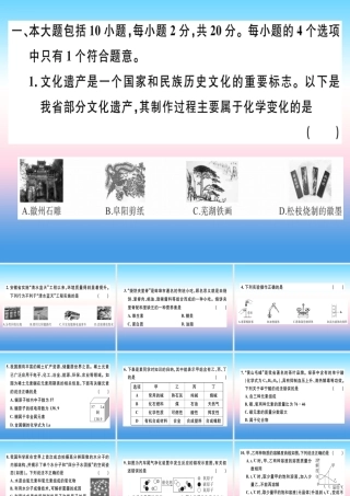 九年级化学下册 模拟卷(二)习题课件 新人教版 课件