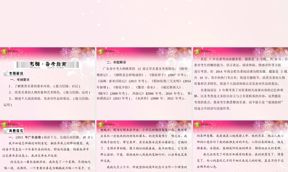 中考语文复习提能训练 名著阅读课件(含中考真题) 课件