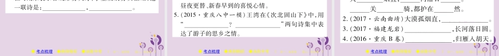 中考语文复习 第二部分 古诗文积累与阅读 专题一 古诗词曲(二)课件