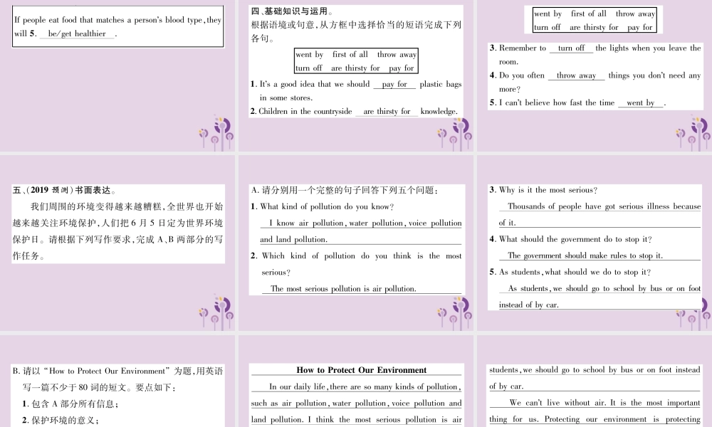 (贵阳专版)中考英语总复习 第1部分 教材知识梳理篇 组合训练全 Units 13 14(精练)课件