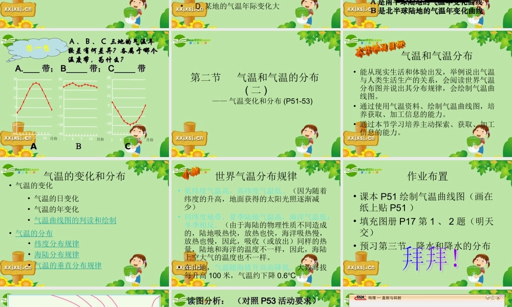 七年级地理上册 (世界气温和气温的分布(二))课件课件 人教版 课件