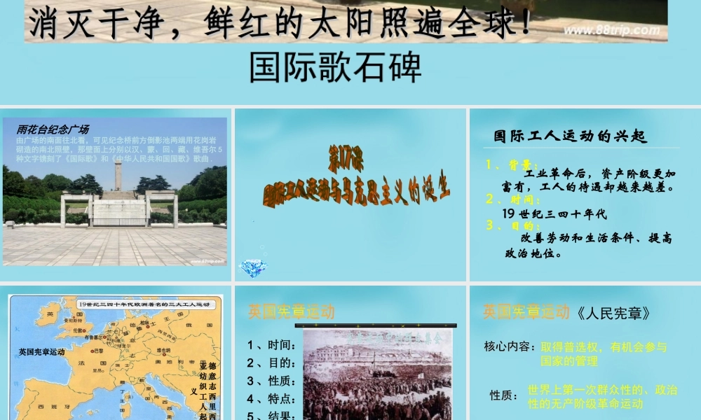 九年级历史上册 17 国际工人运动与马克思主义的诞生课件 新人教版 课件