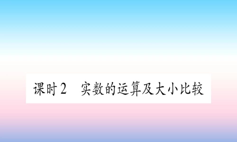 (甘肃专用)中考数学 第一轮 考点系统复习 第1章 数与式 第1节 实数 课时2 实数的运算及大小比较作业课件