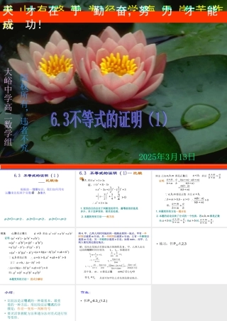 6.3(1) 第六章不等式课件 第六章不等式课件