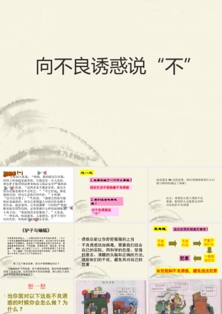 七年级政治上册(对不良诱惑说不)课件