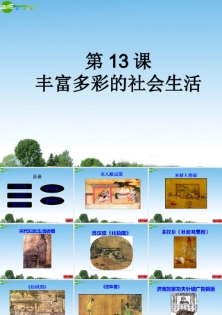七年级历史下册 第13课(丰富多彩的社会生活)课件 北师大版 课件