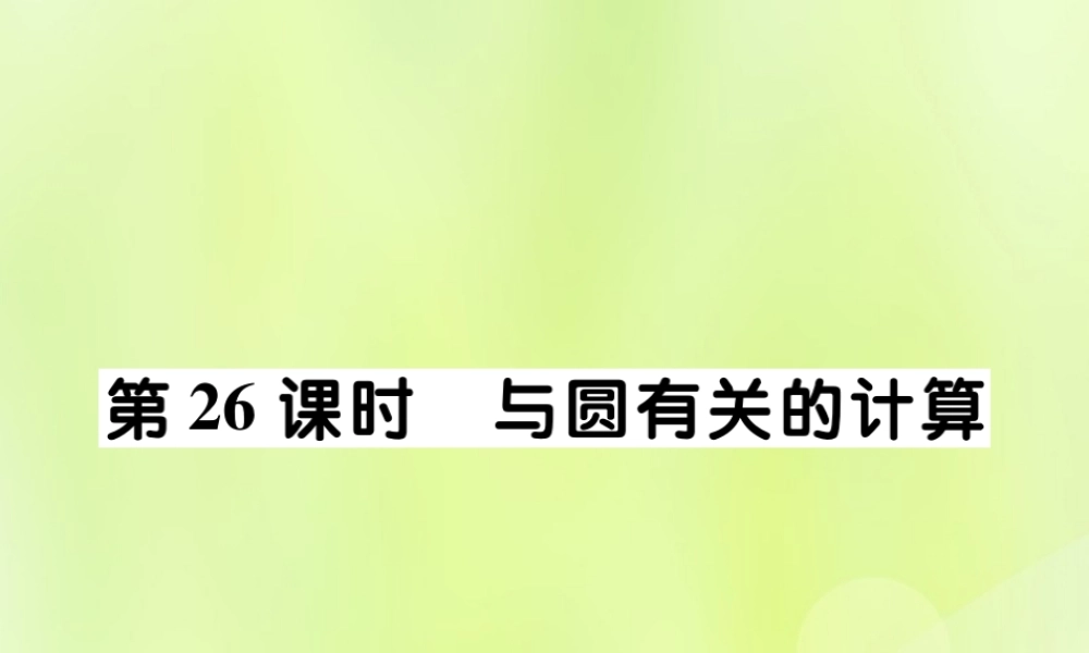 中考数学总复习 第一部分 考点梳理 第四章 图形的性质 第26课时 与圆有关的计算课件