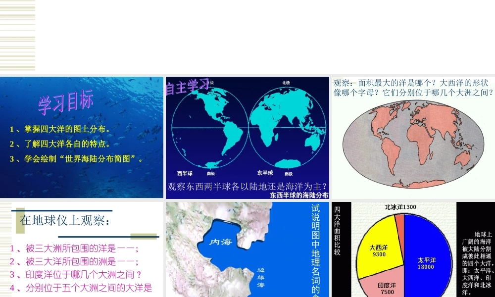 七年级地理上册：第二章第二节 世界陆地的分布(课件)湘教版 课件