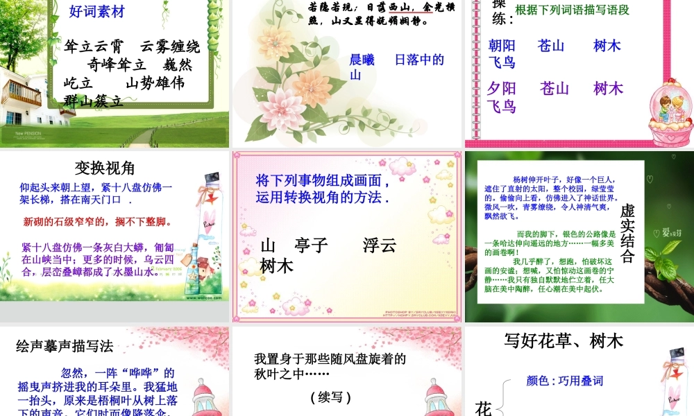 中考语文作文辅导课件 山的深沉水的灵动 课件