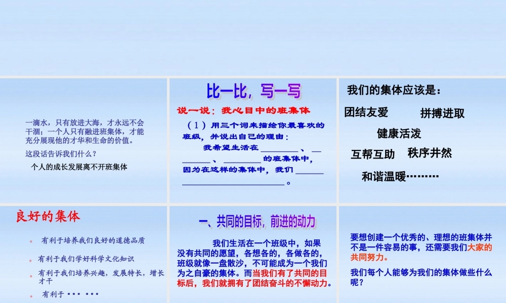 七年级政治上册 1.1创建新集体课件 人教新课标版 课件