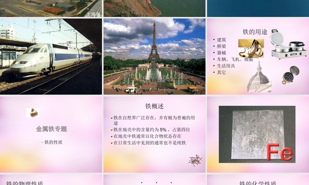 九年级化学下册 第八单元 课题2(金属的化学性质)铁的化学性质课件 新人教版 课件