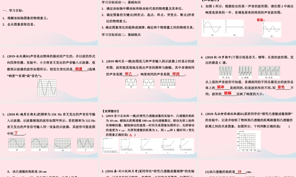 中考物理二轮复习 第3板块 坐标轴图象类专题课件