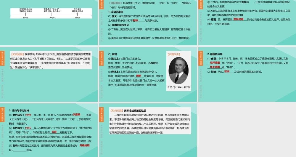 (呼和浩特专版)中考历史复习方案 第三部分 世界史 第21课时 二战后的世界变化课件