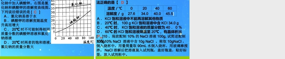 九年级化学下册 第九单元课题3溶质的质量分数课件 人教新课标版 课件