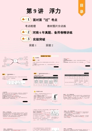 中考物理一轮复习 基础考点一遍过 第9讲 浮力课件