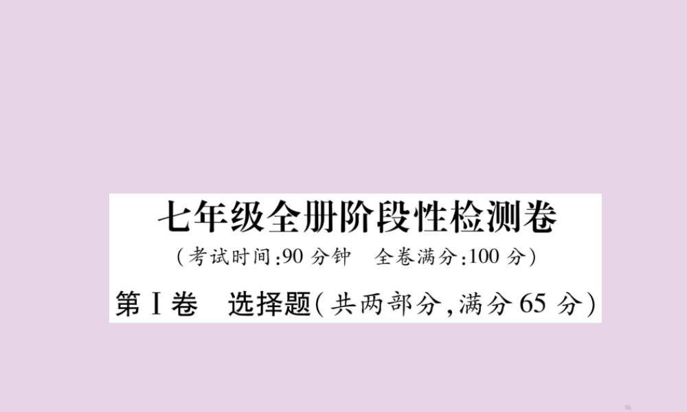中考英语总复习 第一篇 教材知识梳理篇 七全 阶段性检测卷课件