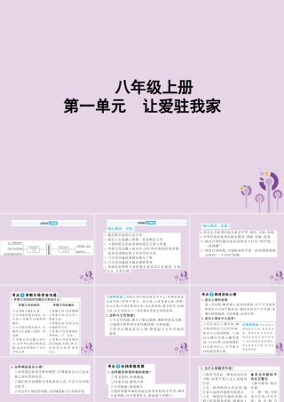 中考道德与法治总复习 八上 第一单元 让爱驻我家课件
