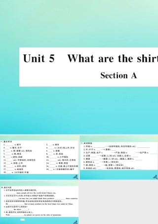 (河南专版)九年级英语全册 Unit 5 What are the shirts made of Section A习题课件 (新版)人教新目标版 课件