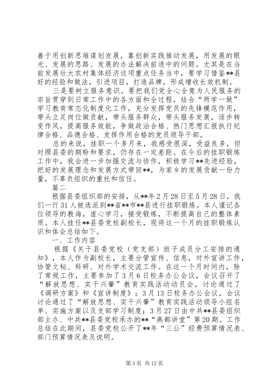 挂职锻炼工作总结七篇 _第3页