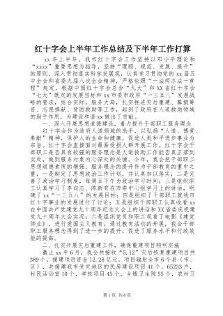 红十字会上半年工作总结及下半年工作打算 