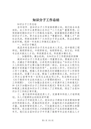 知识分子工作总结 