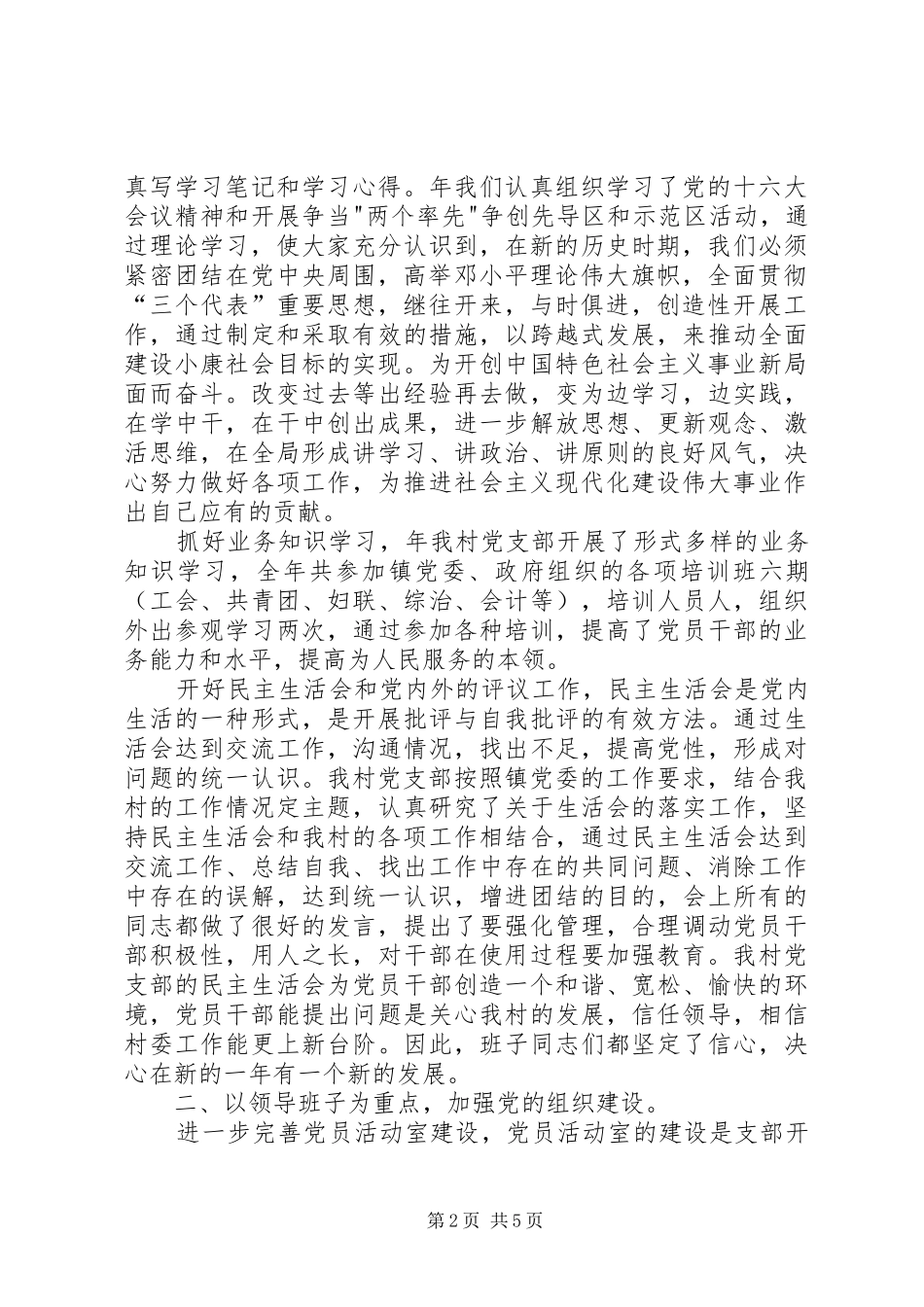 某年某村党务工作总结 _第2页