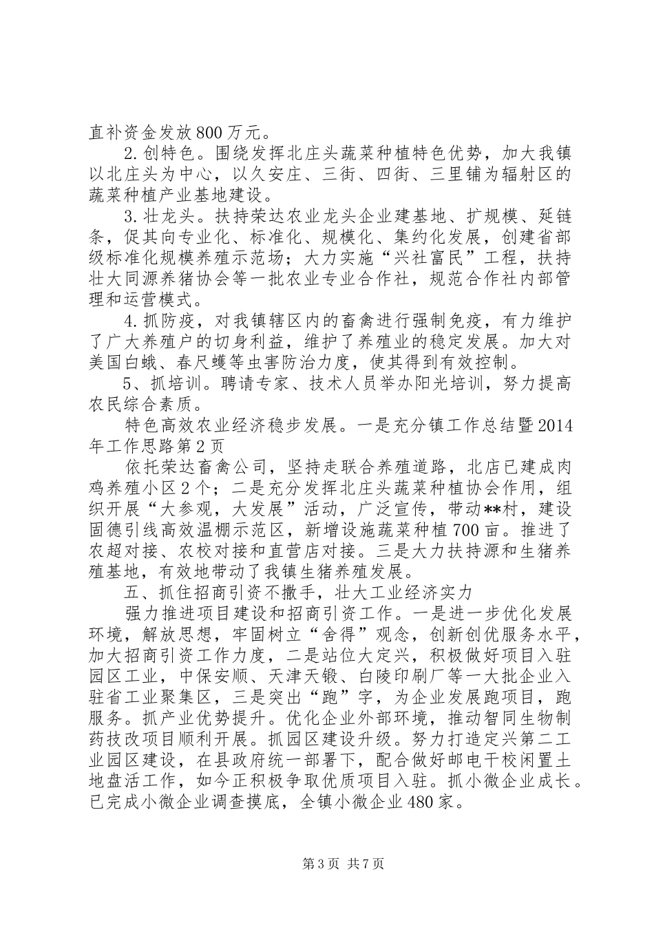 镇工作总结暨XX年工作思路 _第3页
