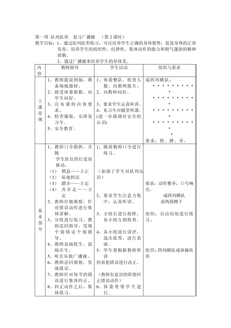 初中八年级体育课教案全集教案_第2页