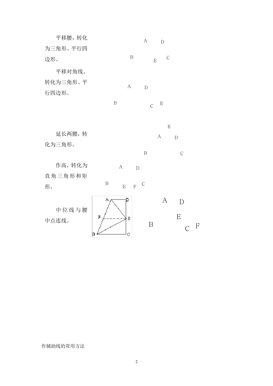 初中几何常见辅助线作法口诀_第2页